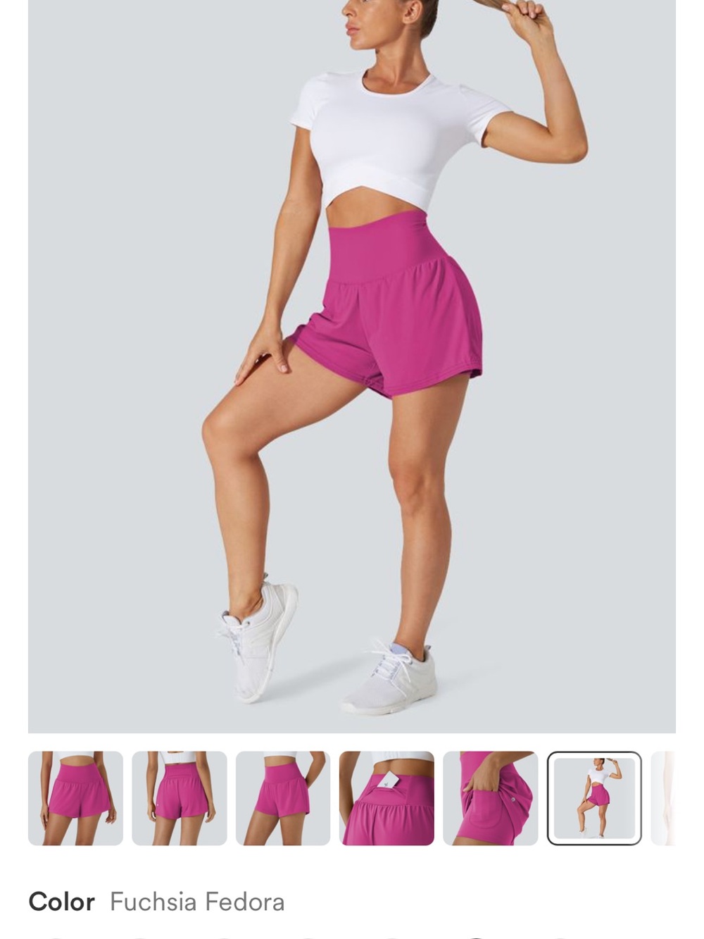 HALARA Fuchsia Fedora High-Waist Athletic Shorts